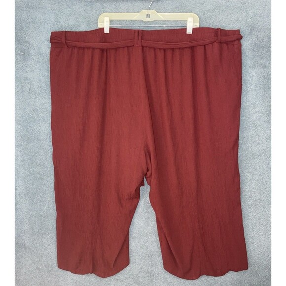 Torrid Womens High Rise Pants Size 6X Cropped Gauzy Tie Waist Beachy Tropical - Picture 9 of 10